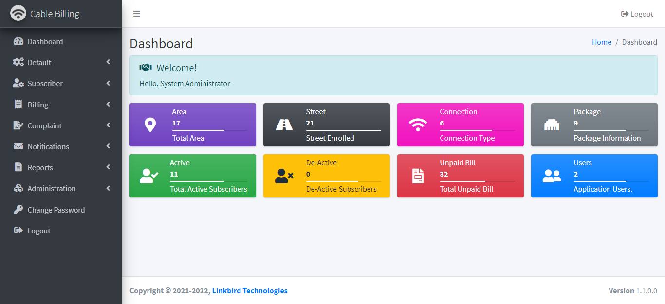 Dish Cable & ISP Billing System C, Ajax, MSSQL) by linkbirdtech